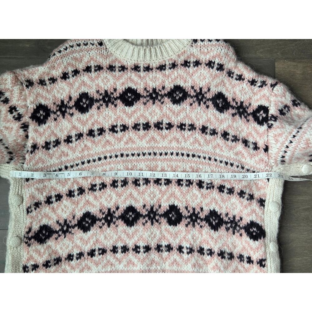 Zara Cream and Black Patterned Sweater - Picture 8 of 11